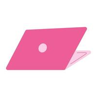 laptop pink study work doll icon element vector