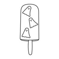 ice cream cake ghost halloween element line vector