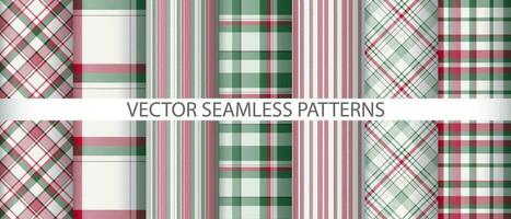 Set pattern fabric background. Seamless plaid texture. Textile vector check tartan.
