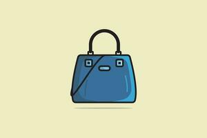 Stylish Ladies Handbag for Fashion vector illustration. Beauty fashion objects icon concept. Elegant ladies bright leather bag, female fashion accessories vector design.