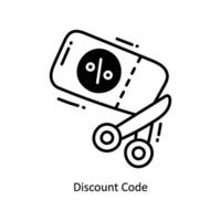 Discount Code doodle Icon Design illustration. Ecommerce and shopping Symbol on White background EPS 10 File vector