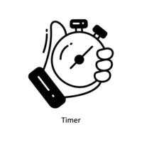 Timer doodle Icon Design illustration. Ecommerce and shopping Symbol on White background EPS 10 File vector