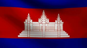 Flag of Cambodia waving video