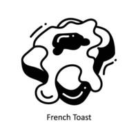 French Toast doodle Icon Design illustration. Food and Drinks Symbol on White background EPS 10 File vector