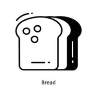 un pan garabatear icono diseño ilustración. comida y bebidas símbolo en blanco antecedentes eps 10 archivo vector