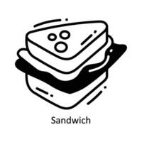 Sandwich doodle Icon Design illustration. Food and Drinks Symbol on White background EPS 10 File vector