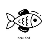 Sea Food doodle Icon Design illustration. Food and Drinks Symbol on White background EPS 10 File vector