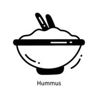 Hummus doodle Icon Design illustration. Food and Drinks Symbol on White background EPS 10 File vector