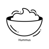 Hummus doodle Icon Design illustration. Food and Drinks Symbol on White background EPS 10 File vector