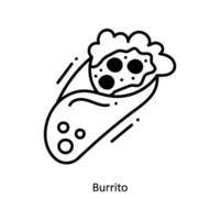 burrito garabatear icono diseño ilustración. comida y bebidas símbolo en blanco antecedentes eps 10 archivo vector