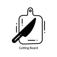 Cutting Board doodle Icon Design illustration. Food and Drinks Symbol on White background EPS 10 File vector