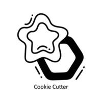 Cookie Cutter doodle Icon Design illustration. Food and Drinks Symbol on White background EPS 10 File vector