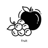 Fruit doodle Icon Design illustration. Food and Drinks Symbol on White background EPS 10 File vector