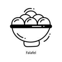 falafel garabatear icono diseño ilustración. comida y bebidas símbolo en blanco antecedentes eps 10 archivo vector