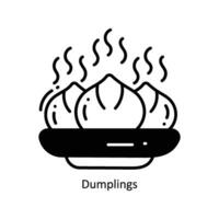 Dumplings doodle Icon Design illustration. Food and Drinks Symbol on White background EPS 10 File vector