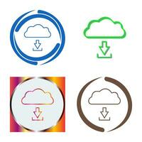 Unique Download from Cloud Vector Icon