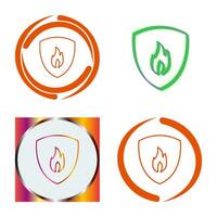 Unique Fire Shield Vector Icon