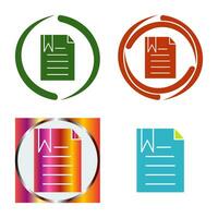 Unique Bookmarked Document Vector Icon