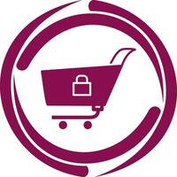 Unique Locked Cart Vector Icon