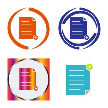 Unique Add File Vector Icon
