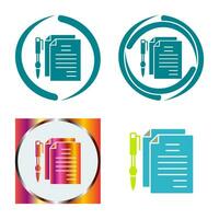 Unique Documents and Pen Vector Icon