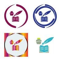 Unique Quill and Book Vector Icon