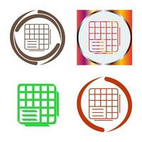 Table Data Vector Icon