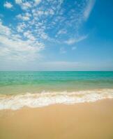 Beautiful Landscape summer panorama front view tropical sea beach white sand clean and blue sky background look calm nobody  nature ocean Beautiful wave water travel Sai Kaew Beach Thailand Chonburi photo