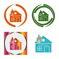 Unique House on Fire Vector Icon