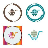 icono de vector de compras globales