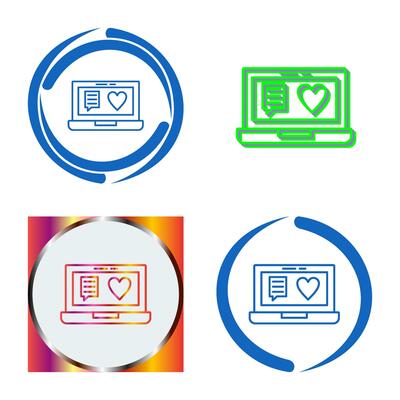 Chat and Laptop Vector Icon