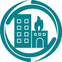 Unique Burning Building Vector Icon