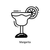 margarita garabatear icono diseño ilustración. comida y bebidas símbolo en blanco antecedentes eps 10 archivo vector