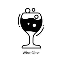 Wine Glass doodle Icon Design illustration. Food and Drinks Symbol on White background EPS 10 File vector