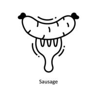 Sausage doodle Icon Design illustration. Food and Drinks Symbol on White background EPS 10 File vector