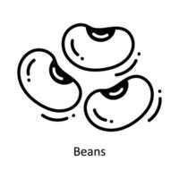 Beans doodle Icon Design illustration. Food and Drinks Symbol on White background EPS 10 File vector