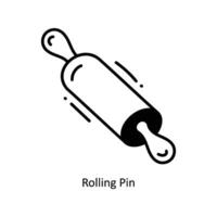 Rolling Pin doodle Icon Design illustration. Food and Drinks Symbol on White background EPS 10 File vector