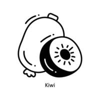 Kiwi doodle Icon Design illustration. Food and Drinks Symbol on White background EPS 10 File vector