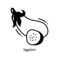 Eggplant doodle Icon Design illustration. Food and Drinks Symbol on White background EPS 10 File vector