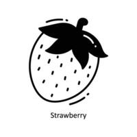 Strawberry doodle Icon Design illustration. Food and Drinks Symbol on White background EPS 10 File vector