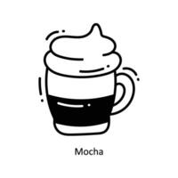 Mocha doodle Icon Design illustration. Food and Drinks Symbol on White background EPS 10 File vector