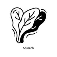 Spinach doodle Icon Design illustration. Food and Drinks Symbol on White background EPS 10 File vector