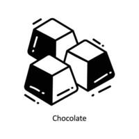 chocolate garabatear icono diseño ilustración. comida y bebidas símbolo en blanco antecedentes eps 10 archivo vector