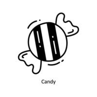 caramelo garabatear icono diseño ilustración. comida y bebidas símbolo en blanco antecedentes eps 10 archivo vector