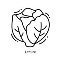 Lettuce doodle Icon Design illustration. Food and Drinks Symbol on White background EPS 10 File vector