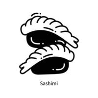 Sashimi doodle Icon Design illustration. Food and Drinks Symbol on White background EPS 10 File vector