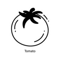 tomate garabatear icono diseño ilustración. comida y bebidas símbolo en blanco antecedentes eps 10 archivo vector