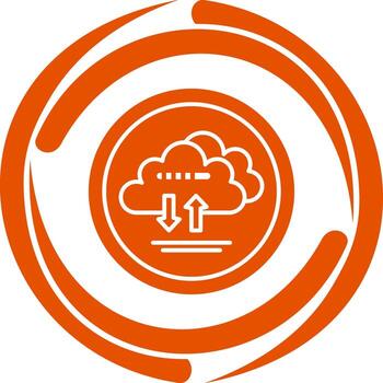 icono de vector de datos de nube