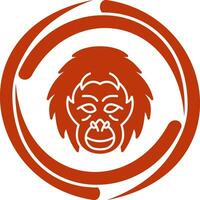 icono de vector de orangután