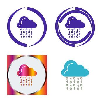 icono de vector de codificación de nube